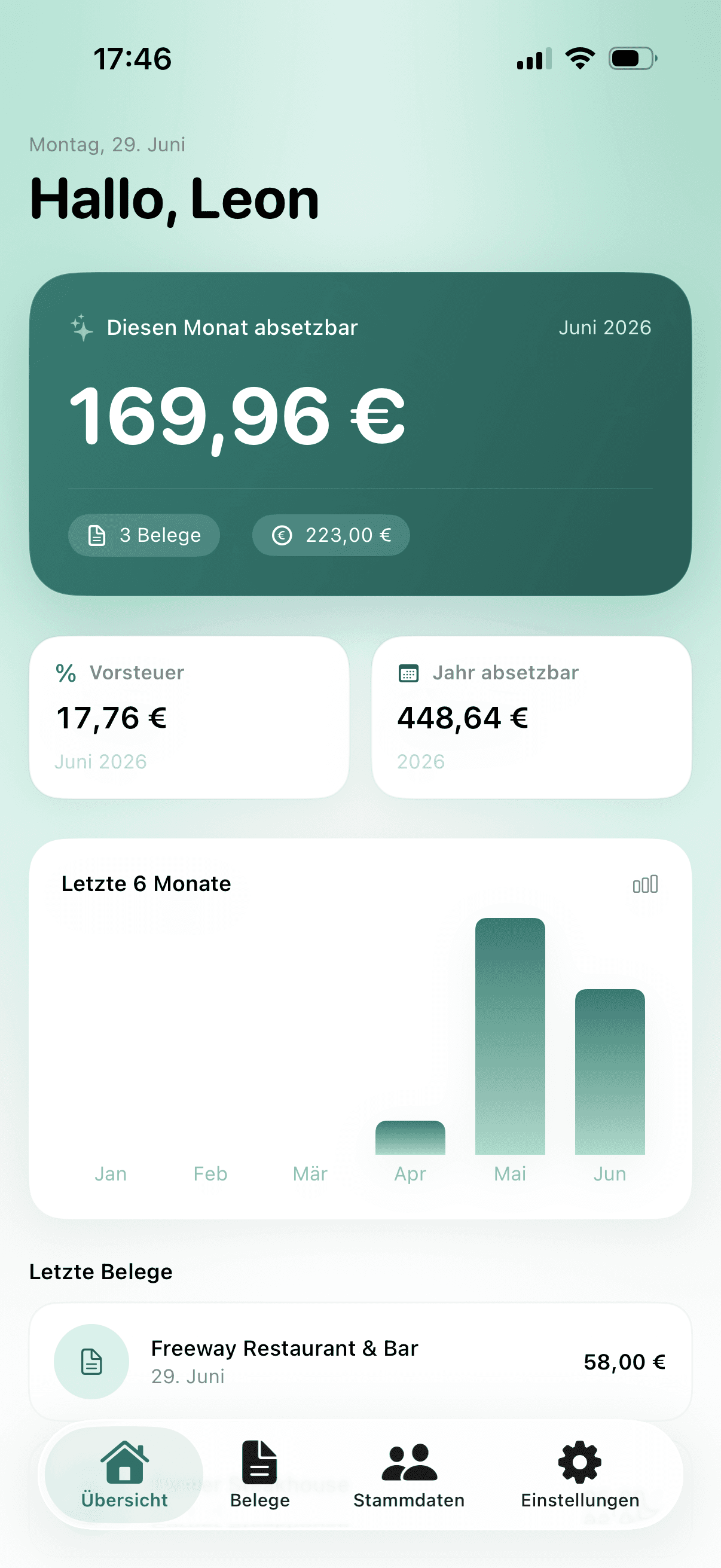 Fiscara - Smarter Partner für Bewirtungsbelege – App